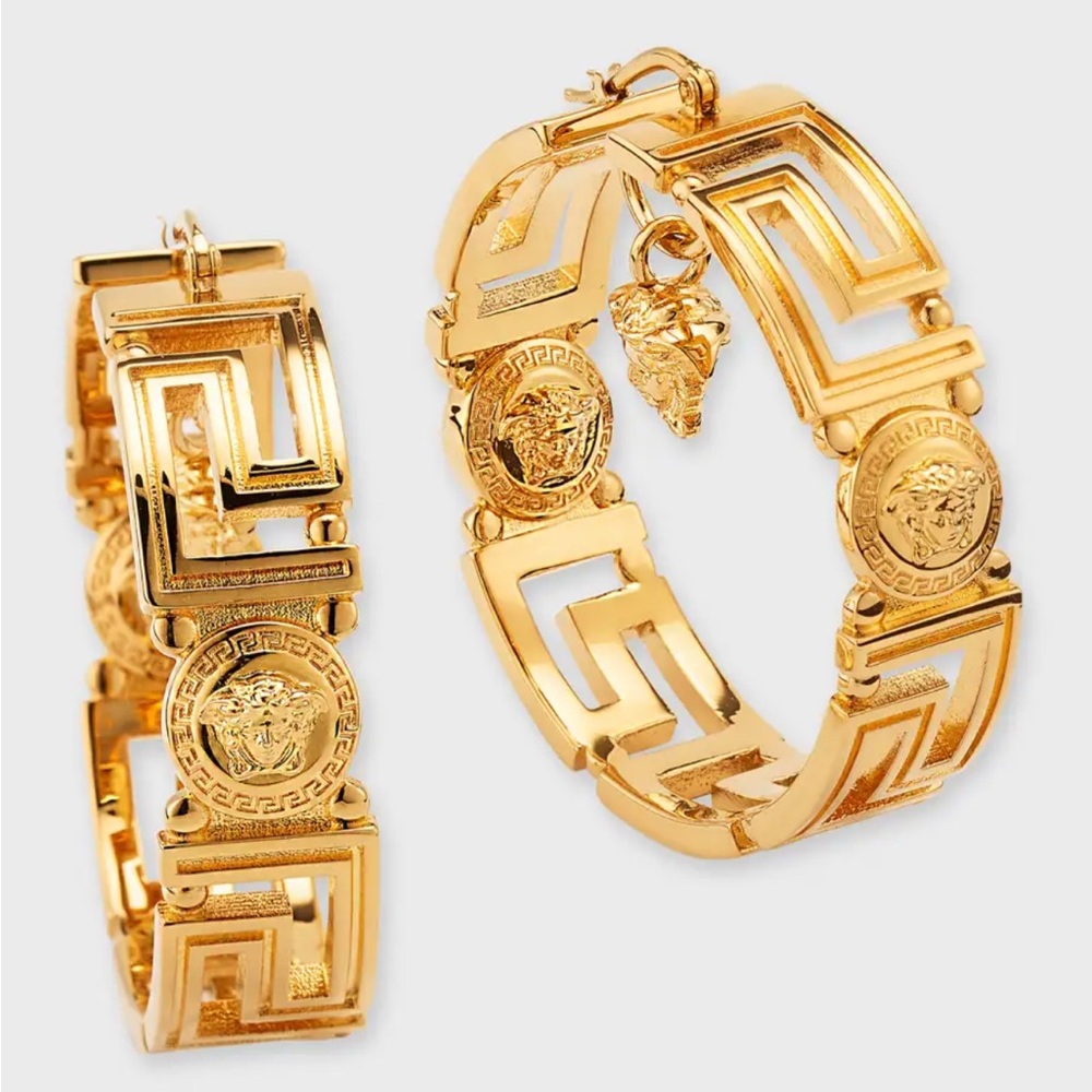 Versace logo medusa metal earrings